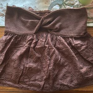 Shein Brown Crochet Crop Top